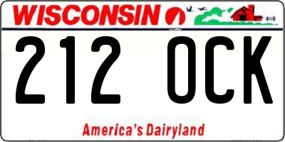 WI license plate 212OCK