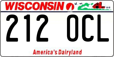 WI license plate 212OCL