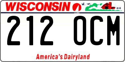 WI license plate 212OCM