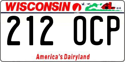 WI license plate 212OCP