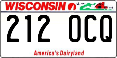 WI license plate 212OCQ
