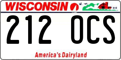 WI license plate 212OCS