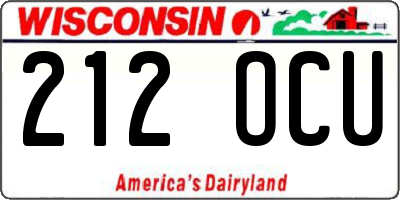 WI license plate 212OCU