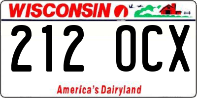 WI license plate 212OCX