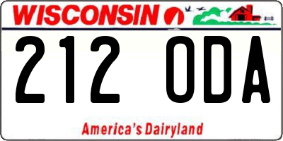 WI license plate 212ODA