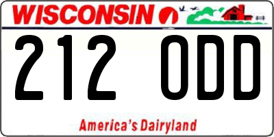 WI license plate 212ODD