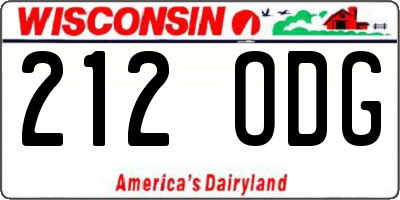 WI license plate 212ODG