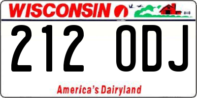 WI license plate 212ODJ