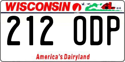 WI license plate 212ODP