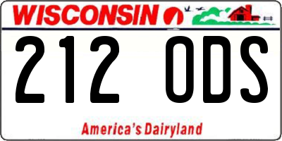 WI license plate 212ODS