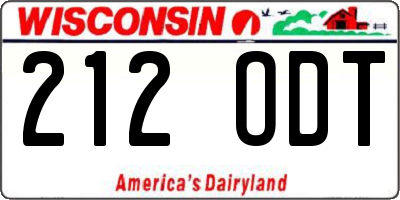 WI license plate 212ODT