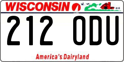 WI license plate 212ODU
