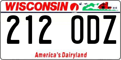 WI license plate 212ODZ