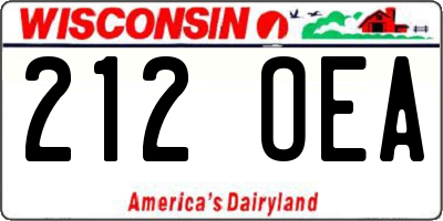 WI license plate 212OEA