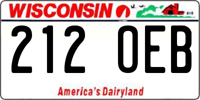 WI license plate 212OEB
