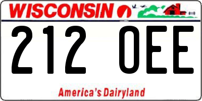 WI license plate 212OEE