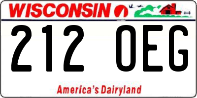 WI license plate 212OEG
