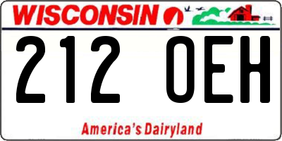 WI license plate 212OEH