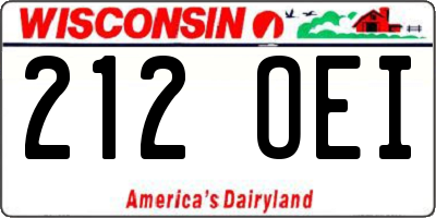 WI license plate 212OEI