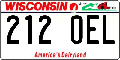 WI license plate 212OEL