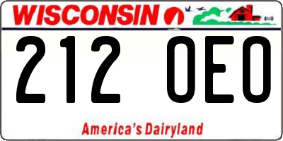 WI license plate 212OEO