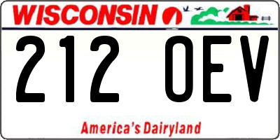 WI license plate 212OEV