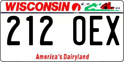 WI license plate 212OEX