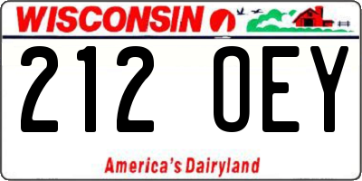 WI license plate 212OEY