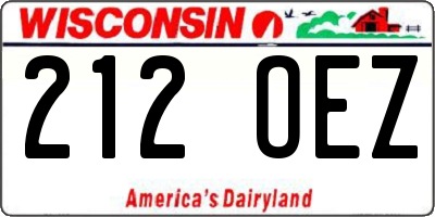 WI license plate 212OEZ