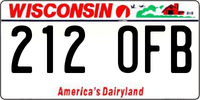 WI license plate 212OFB