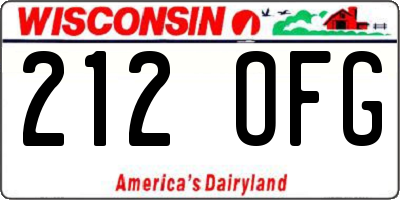 WI license plate 212OFG