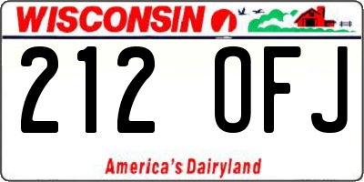 WI license plate 212OFJ