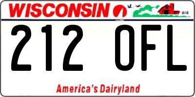 WI license plate 212OFL