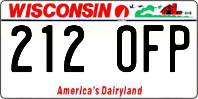 WI license plate 212OFP