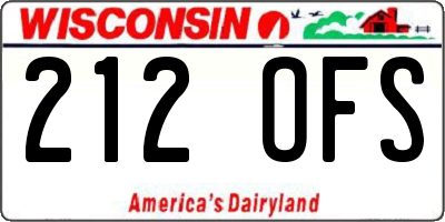 WI license plate 212OFS