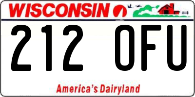 WI license plate 212OFU