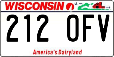 WI license plate 212OFV