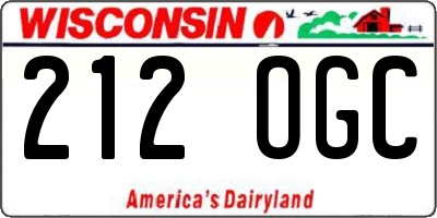 WI license plate 212OGC