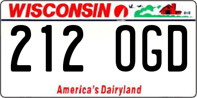 WI license plate 212OGD