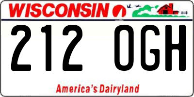 WI license plate 212OGH