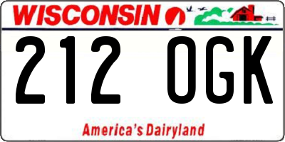 WI license plate 212OGK