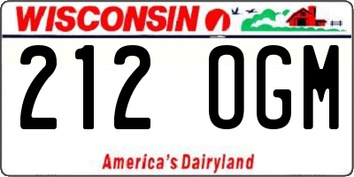 WI license plate 212OGM