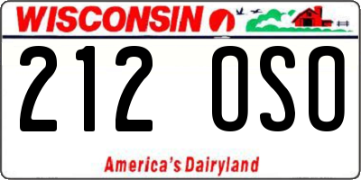 WI license plate 212OSO