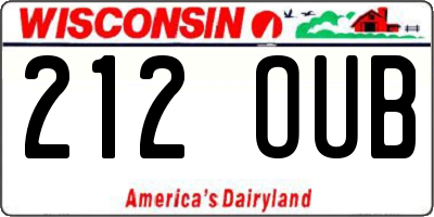 WI license plate 212OUB