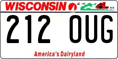 WI license plate 212OUG