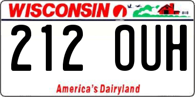 WI license plate 212OUH
