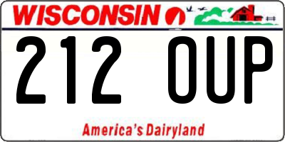 WI license plate 212OUP