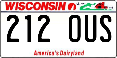 WI license plate 212OUS