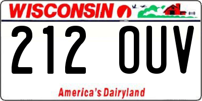 WI license plate 212OUV