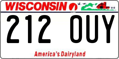 WI license plate 212OUY